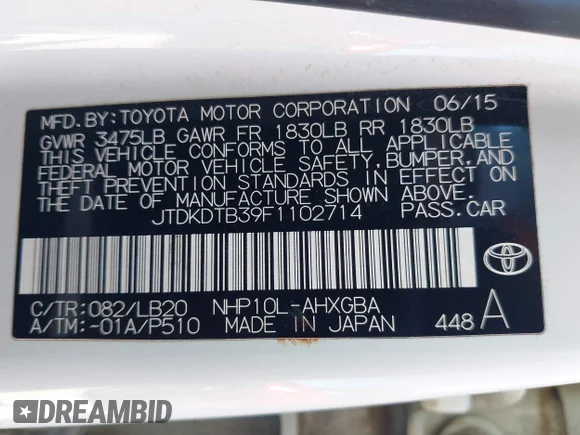 ✅ 2015 Toyota Prius Two • VIN: JTDKDTB39F1102714 • Lot: 44624019. Wystawiony na IAAI z przebiegiem 132 353 mil. Bezpłatny archiwum sprzedaży aukcyjnych z USA i szczegółowy raport historii pojazdu na DreamBid. Zdjęcie 9.
