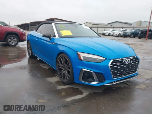 ✅ 2022 Audi S5 Prestige • VIN: WAUY4GF56NN000823 • Lot: 41879043. Listed on IAAI with 44,262 mi. Free auction sales archive from the USA and detailed vehicle history report at DreamBid. Image 1.