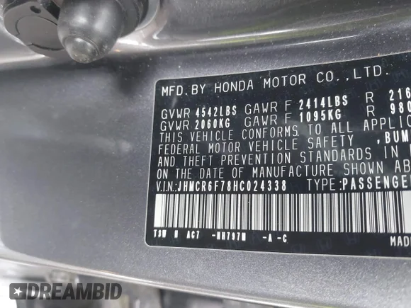 ✅ 2017 Honda Accord Touring • VIN: JHMCR6F78HC024338 • Лот: 44408562. Опубліковано раніше на IAAI з пробігом 155 259 миль. Безкоштовний доступ до архіву аукціонних продажів зі США та докладний звіт про історію автомобіля на DreamBid. Зображення 9.