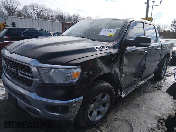 ✅ 2022 Ram 1500 Big Horn • VIN: 1C6SRFFT1NN145570 • Lot: 44363652. Listed on IAAI with 110,973 mi. Free auction sales archive from the USA and detailed vehicle history report at DreamBid. Image 2.