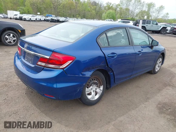 ✅ 2013 Honda Civic LX • VIN: 19XFB2F58DE215478 • Lot: 44976091. Wystawiony na IAAI z przebiegiem 53 315 mil. Bezpłatny archiwum sprzedaży aukcyjnych z USA i szczegółowy raport historii pojazdu na DreamBid. Zdjęcie 4.