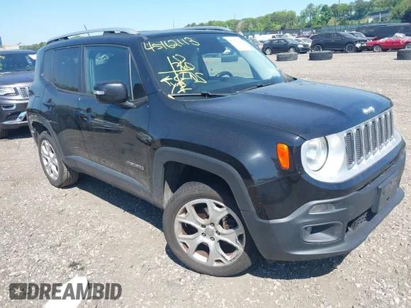 ✅ 2016 Jeep Renegade Limited • VIN: ZACCJBDT8GPD02098 • Lot: 45162113. Listed on IAAI with 88,301 mi. Free auction sales archive from the USA and detailed vehicle history report at DreamBid. Image 1.