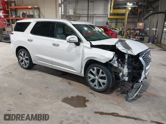 ✅ 2021 Hyundai Palisade Limited • VIN: KM8R5DHEXMU210597 • Lot: 41869656. Wystawiony na IAAI z przebiegiem 56 874 mil. Bezpłatny archiwum sprzedaży aukcyjnych z USA i szczegółowy raport historii pojazdu na DreamBid. Zdjęcie 1.