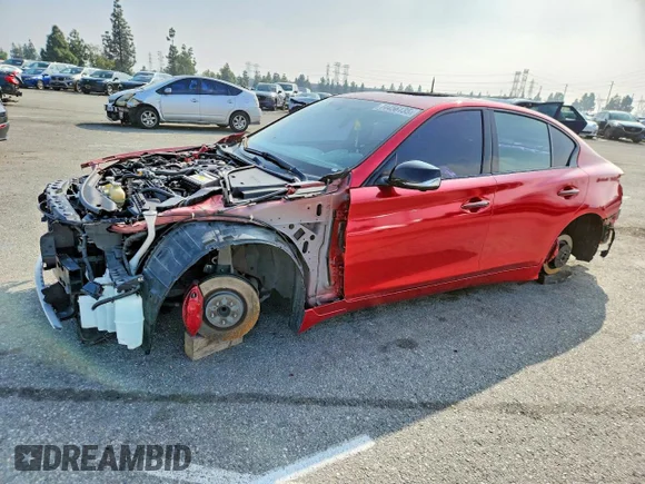 ✅ 2018 Infiniti Q50 Red Sport 400 • VIN: JN1FV7AP2JM460175 • Лот: 74456135. Опубліковано раніше на Copart з пробігом 93 087 миль. Безкоштовний доступ до архіву аукціонних продажів зі США та докладний звіт про історію автомобіля на DreamBid. Зображення 1.