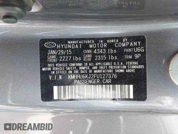 ✅ 2015 Hyundai Genesis Coupe Ultimate • VIN: KMHHU6KJ2FU127376 • Lot: 41911283. Wystawiony na IAAI z przebiegiem 87 472 mil. Bezpłatny archiwum sprzedaży aukcyjnych z USA i szczegółowy raport historii pojazdu na DreamBid. Zdjęcie 9.