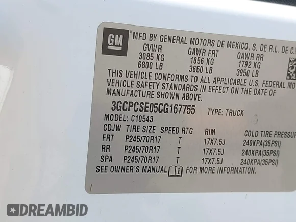 ✅ 2012 Chevrolet Silverado 1500 LT • VIN: 3GCPCSE05CG167755 • Lot: 45402990. Wystawiony na IAAI z przebiegiem 240 094 mil. Bezpłatny archiwum sprzedaży aukcyjnych z USA i szczegółowy raport historii pojazdu na DreamBid. Zdjęcie 9.