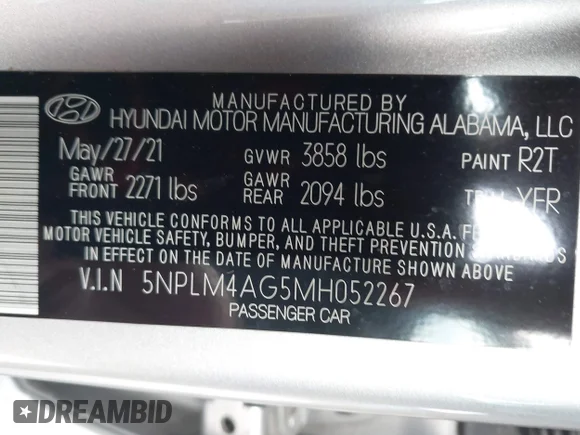 ✅ 2021 Hyundai Elantra SEL • VIN: 5NPLM4AG5MH052267 • Lot: 45254864. Wystawiony na IAAI z przebiegiem 101 781 mil. Bezpłatny archiwum sprzedaży aukcyjnych z USA i szczegółowy raport historii pojazdu na DreamBid. Zdjęcie 9.