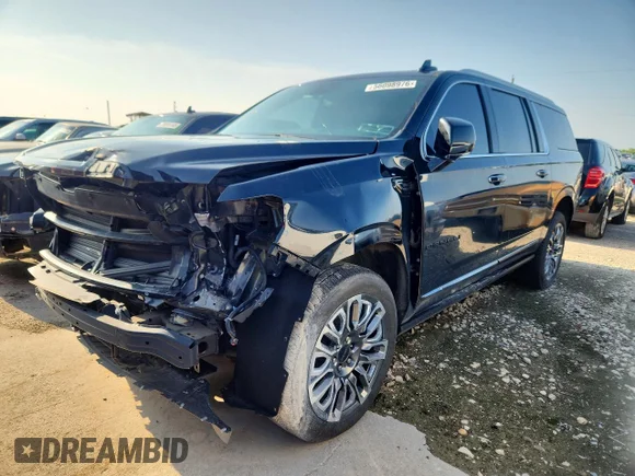 ✅ 2023 GMC Yukon XL Denali Ultimate • VIN: 1GKS2KKL4PR166392 • Lot: 56098976. Listed on Copart with 52,481 mi. Free auction sales archive from the USA and detailed vehicle history report at DreamBid. Image 1.