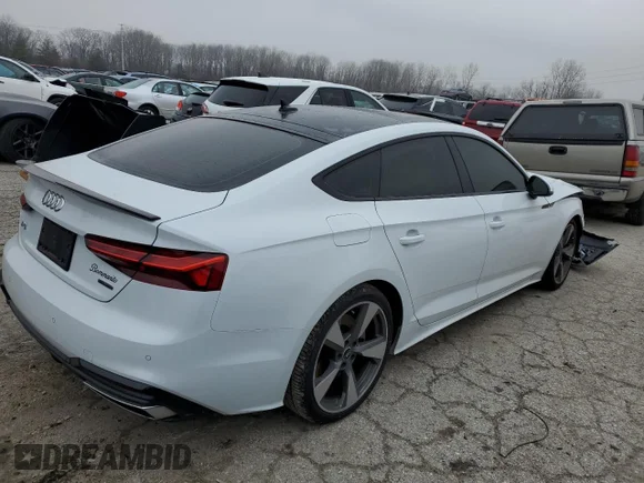 ✅ 2021 Audi A5 Sportback S line Premium Plus • VIN: WAUFACF55MA042771 • Lot: 71820222. Listed on Copart with 28,117 mi. Free auction sales archive from the USA and detailed vehicle history report at DreamBid. Image 3.