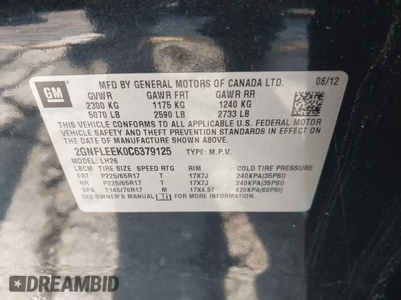 ✅ 2012 Chevrolet Equinox 1LT • VIN: 2GNFLEEK0C6379125 • Лот: 44684299. Опубліковано раніше на IAAI з пробігом 92 340 миль. Безкоштовний доступ до архіву аукціонних продажів зі США та докладний звіт про історію автомобіля на DreamBid. Зображення 9.