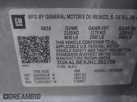 ✅ 2019 GMC Terrain Denali • VIN: 3GKALSEX2KL351709 • Лот: 43747773. Опубліковано раніше на IAAI з пробігом 119 759 миль. Безкоштовний доступ до архіву аукціонних продажів зі США та докладний звіт про історію автомобіля на DreamBid. Зображення 9.