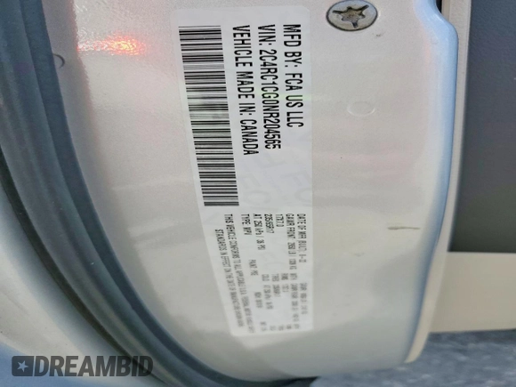 ✅ 2022 Chrysler Voyager LX • VIN: 2C4RC1CG0NR204565 • Lot: 45488546. Wystawiony na Copart z przebiegiem 49 536 mil. Bezpłatny archiwum sprzedaży aukcyjnych z USA i szczegółowy raport historii pojazdu na DreamBid. Zdjęcie 13.