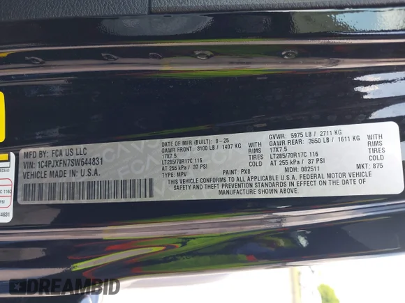✅ 2025 Jeep Wrangler Rubicon • VIN: 1C4PJXFN7SW644831 • Лот: 44707273. Опубліковано раніше на IAAI з пробігом 11 394 миль. Безкоштовний доступ до архіву аукціонних продажів зі США та докладний звіт про історію автомобіля на DreamBid. Зображення 9.