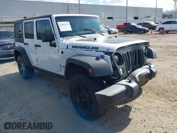 ✅ 2017 Jeep Wrangler Unlimited Sport • VIN: 1C4BJWDG1HL665788 • Lot: 42801102. Listed on IAAI with 132,472 mi. Free auction sales archive from the USA and detailed vehicle history report at DreamBid. Image 1.