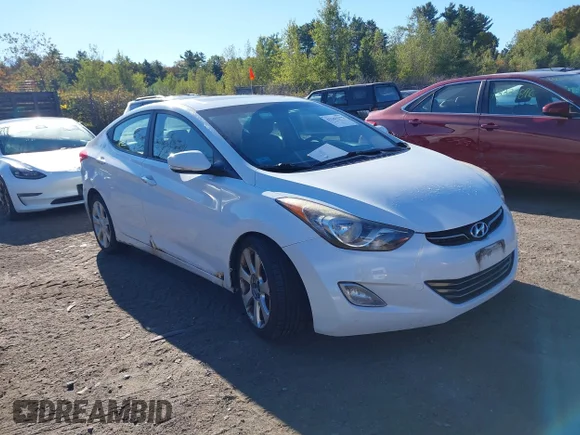 ✅ 2012 Hyundai Elantra Limited • VIN: 5NPDH4AE7CH082621 • Lot: 43361575. Listed on IAAI with 152,611 mi. Free auction sales archive from the USA and detailed vehicle history report at DreamBid. Image 1.