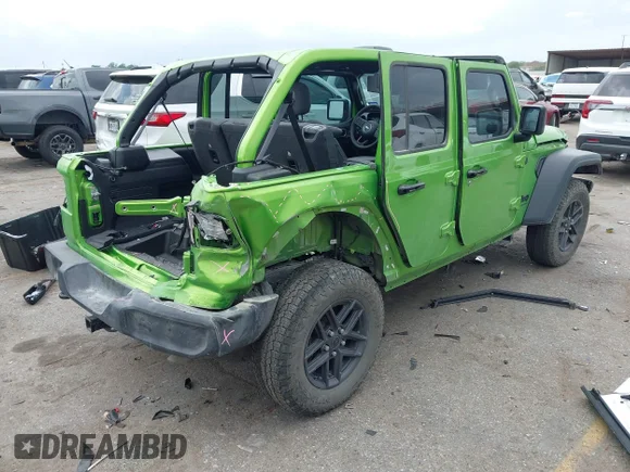 ✅ 2025 Jeep Wrangler Sport • VIN: 1C4PJXDG9SW536585 • Lot: 44677554. Listed on IAAI with 20,342 mi. Free auction sales archive from the USA and detailed vehicle history report at DreamBid. Image 4.