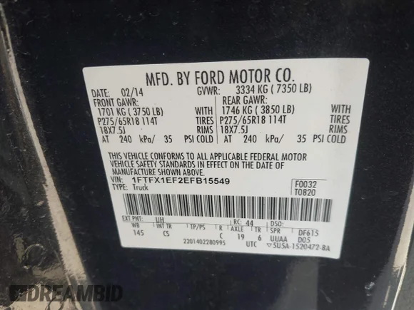 ✅ 2014 Ford F-150 STX • VIN: 1FTFX1EF2EFB15549 • Лот: 44929698. Опубліковано раніше на IAAI з пробігом 221 349 миль. Безкоштовний доступ до архіву аукціонних продажів зі США та докладний звіт про історію автомобіля на DreamBid. Зображення 9.