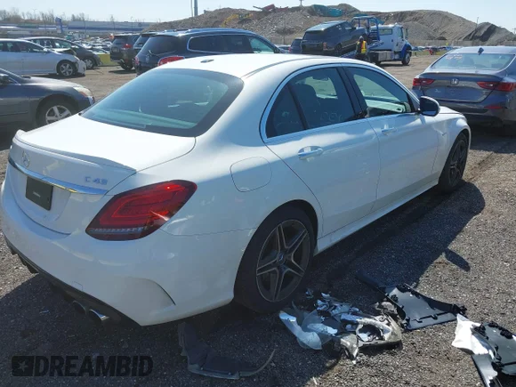 ✅ 2020 Mercedes-Benz C 43 AMG • VIN: W1KWF6EB3LR597270 • Lot: 41902543. Listed on IAAI with 37,372 mi. Free auction sales archive from the USA and detailed vehicle history report at DreamBid. Image 4.