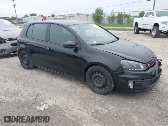 ✅ 2012 Volkswagen Golf GTI • VIN: WVWGV7AJ3CW258420 • Lot: 42501990. Listed on IAAI with 131,860 mi. Free auction sales archive from the USA and detailed vehicle history report at DreamBid. Image 1.