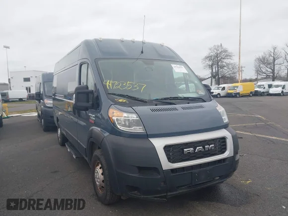 ✅ 2020 Ram ProMaster Cargo • VIN: 3C6URVJG8LE116890 • Lot: 44723537. Listed on IAAI with 108,622 mi. Free auction sales archive from the USA and detailed vehicle history report at DreamBid. Image 1.