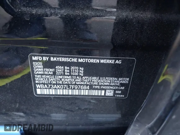 ✅ 2020 BMW 2 Series 228i xDrive • VIN: WBA73AK07L7F97684 • Лот: 43051457. Опубликован ранее на IAAI с пробегом 57 280 миль. Бесплатный доступ к архиву аукционных продаж из США и подробный отчёт об истории автомобиля на DreamBid. Изображение 9.