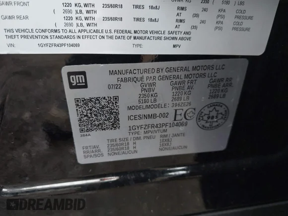 ✅ 2023 Cadillac XT4 AWD Sport • VIN: 1GYFZFR43PF104069 • Lot: 41736071. Wystawiony na IAAI z przebiegiem 22 872 mil. Bezpłatny archiwum sprzedaży aukcyjnych z USA i szczegółowy raport historii pojazdu na DreamBid. Zdjęcie 9.