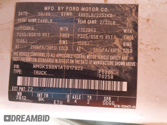 ✅ 2010 Ford Transit Connect XLT • VIN: NM0KS9BN1AT017922 • Lot: 42489116. Listed on IAAI with 289,522 mi. Free auction sales archive from the USA and detailed vehicle history report at DreamBid. Image 9.