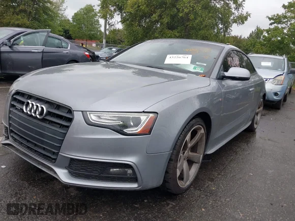 ✅ 2015 Audi A5 Premium Plus • VIN: WAUMFAFR2FA043959 • Lot: 43226764. Listed on IAAI with 160,205 mi. Free auction sales archive from the USA and detailed vehicle history report at DreamBid. Image 2.