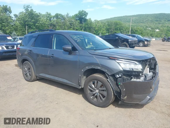 ✅ 2022 Nissan Pathfinder SV • VIN: 5N1DR3BC9NC214342 • Lot: 45308105. Listed on IAAI with 112,052 mi. Free auction sales archive from the USA and detailed vehicle history report at DreamBid. Image 1.