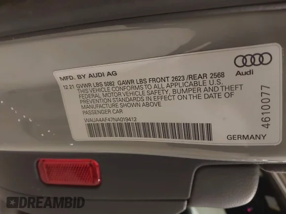 ✅ 2022 Audi S4 • VIN: WAUA4AF47NA019412 • Lot: 44427272. Wystawiony na IAAI z przebiegiem 44 414 mil. Bezpłatny archiwum sprzedaży aukcyjnych z USA i szczegółowy raport historii pojazdu na DreamBid. Zdjęcie 9.