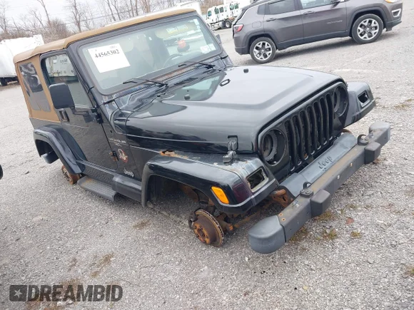 ✅ 2000 Jeep Wrangler Sahara • VIN: 1J4FA59S4YP704983 • Лот: 44565302. Опубликован ранее на IAAI с пробегом Не указан. Бесплатный доступ к архиву аукционных продаж из США и подробный отчёт об истории автомобиля на DreamBid. Изображение 1.
