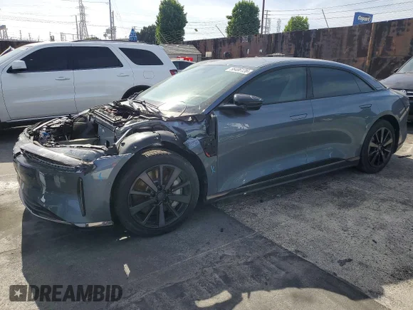 ✅ 2025 Lucid Air Pure • VIN: 50EA1PGA1SA020937 • Lot: 56406126. Listed on Copart with Not provided. Free auction sales archive from the USA and detailed vehicle history report at DreamBid. Image 1.