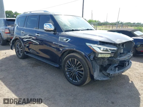 ✅ 2022 Infiniti QX80 Sensory • VIN: JN8AZ2BC6N9485295 • Lot: 44693956. Listed on IAAI with 92,794 mi. Free auction sales archive from the USA and detailed vehicle history report at DreamBid. Image 1.
