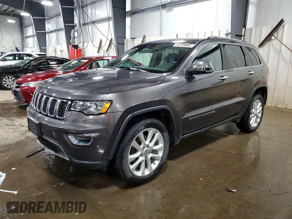 ✅ 2017 Jeep Grand Cherokee Limited • VIN: 1C4RJFBGXHC841755 • Lot: 54109806. Wystawiony na Copart z przebiegiem 107 527 mil. Bezpłatny archiwum sprzedaży aukcyjnych z USA i szczegółowy raport historii pojazdu na DreamBid. Zdjęcie 1.