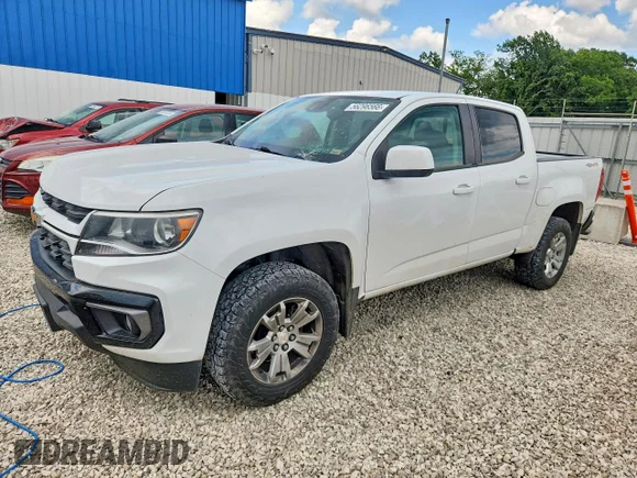 ✅ 2021 Chevrolet Colorado 4WD LT • VIN: 1GCGTCEN8M1100150 • Lot: 56296566. Listed on Copart with 143,647 mi. Free auction sales archive from the USA and detailed vehicle history report at DreamBid. Image 1.
