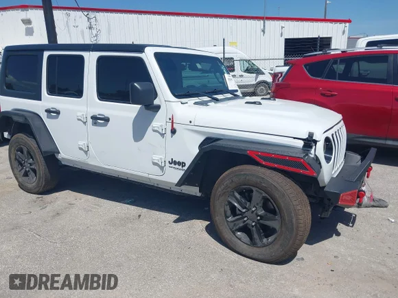 ✅ 2021 Jeep Wrangler Unlimited Willys • VIN: 1C4HJXDNXMW818529 • Lot: 42830398. Listed on IAAI with 93,836 mi. Free auction sales archive from the USA and detailed vehicle history report at DreamBid. Image 1.