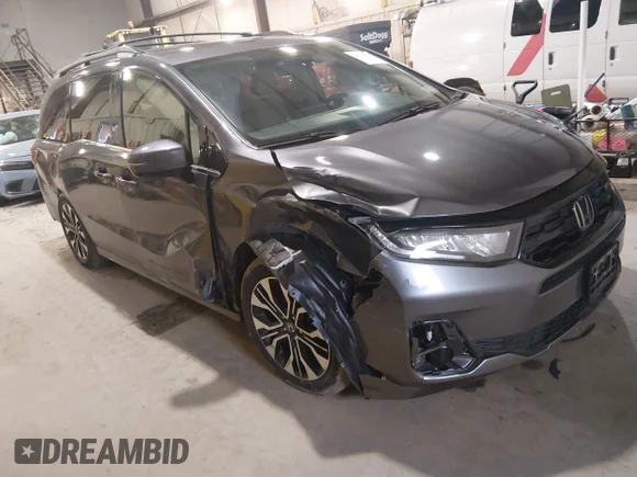 ✅ 2025 Honda Odyssey Elite • VIN: 5FNRL6H99SB003097 • Lot: 44582170. Listed on IAAI with 27,243 mi. Free auction sales archive from the USA and detailed vehicle history report at DreamBid. Image 1.