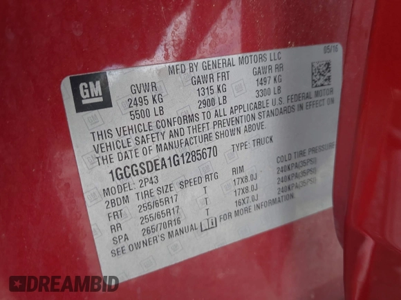 ✅ 2016 Chevrolet Colorado 2WD Z71 • VIN: 1GCGSDEA1G1285670 • Lot: 42360936. Wystawiony na IAAI z przebiegiem 133 805 mil. Bezpłatny archiwum sprzedaży aukcyjnych z USA i szczegółowy raport historii pojazdu na DreamBid. Zdjęcie 9.