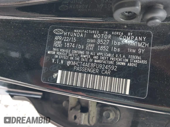 ✅ 2015 Hyundai Accent GLS • VIN: KMHCT4AE8FU924592 • Лот: 45162271. Опубліковано раніше на IAAI з пробігом 152 086 миль. Безкоштовний доступ до архіву аукціонних продажів зі США та докладний звіт про історію автомобіля на DreamBid. Зображення 9.