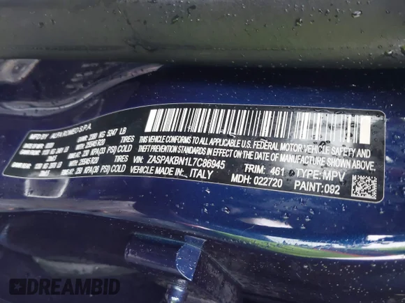 ✅ 2020 Alfa Romeo Stelvio Ti Sport • VIN: ZASPAKBN1L7C86945 • Lot: 44536389. Wystawiony na IAAI z przebiegiem 86 826 mil. Bezpłatny archiwum sprzedaży aukcyjnych z USA i szczegółowy raport historii pojazdu na DreamBid. Zdjęcie 9.