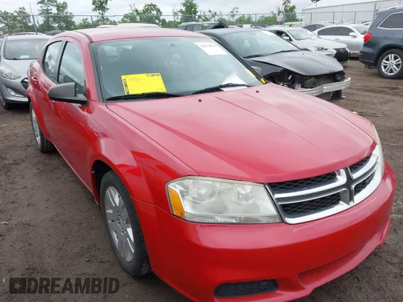 ✅ 2013 Dodge Avenger SE • VIN: 1C3CDZAB5DN618014 • Lot: 42376475. Listed on IAAI with 163,607 mi. Free auction sales archive from the USA and detailed vehicle history report at DreamBid. Image 1.