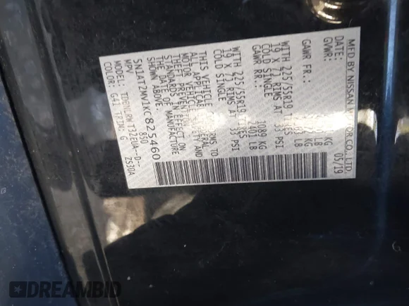 ✅ 2019 Nissan Rogue SL • VIN: 5N1AT2MV1KC825460 • Lot: 44230602. Wystawiony na IAAI z przebiegiem 118 463 mil. Bezpłatny archiwum sprzedaży aukcyjnych z USA i szczegółowy raport historii pojazdu na DreamBid. Zdjęcie 9.