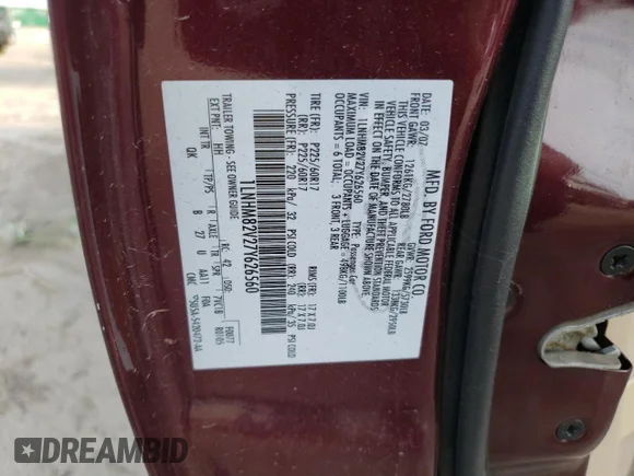 ✅ 2007 Lincoln Town Car Signature Limited • VIN: 1LNHM82V27Y626560 • Lot: 78664854. Wystawiony na Copart z przebiegiem 68 811 mil. Bezpłatny archiwum sprzedaży aukcyjnych z USA i szczegółowy raport historii pojazdu na DreamBid. Zdjęcie 12.