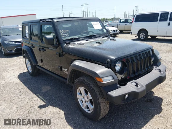 ✅ 2020 Jeep Wrangler Unlimited Sport S • VIN: 1C4HJXDN6LW127514 • Лот: 45412019. Опубликован ранее на IAAI с пробегом 75 507 миль. Бесплатный доступ к архиву аукционных продаж из США и подробный отчёт об истории автомобиля на DreamBid. Изображение 1.