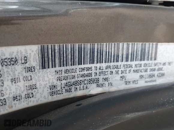 ✅ 2000 Jeep Grand Cherokee Laredo • VIN: 1J4GW48S6YC185038 • Lot: 44146891. Wystawiony na IAAI z przebiegiem 251 644 mil. Bezpłatny archiwum sprzedaży aukcyjnych z USA i szczegółowy raport historii pojazdu na DreamBid. Zdjęcie 9.