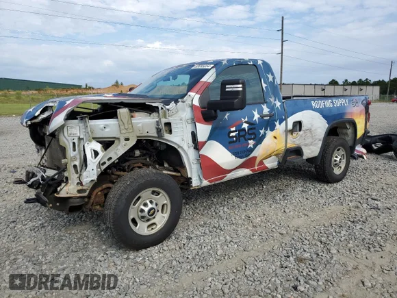 ✅ 2022 Chevrolet Silverado 2500HD Work Truck • VIN: 1GC0WLE75NF120645 • Lot: 68695054. Listed on Copart with 103,785 mi. Free auction sales archive from the USA and detailed vehicle history report at DreamBid. Image 1.