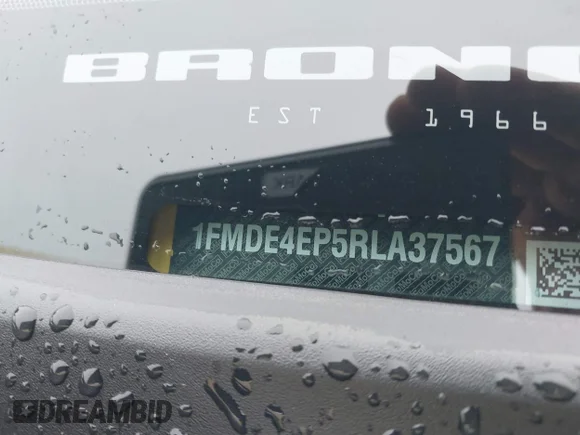 ✅ 2024 Ford Bronco Heritage Limited Edition • VIN: 1FMDE4EP5RLA37567 • Лот: 41466416. Опубликован ранее на IAAI с пробегом 3 637 миль. Бесплатный доступ к архиву аукционных продаж из США и подробный отчёт об истории автомобиля на DreamBid. Изображение 9.