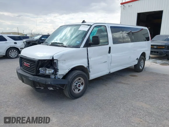 ✅ 2023 GMC Savana LS • VIN: 1GJZ7NFP3P1161461 • Lot: 43395925. Listed on IAAI with 40,042 mi. Free auction sales archive from the USA and detailed vehicle history report at DreamBid. Image 2.
