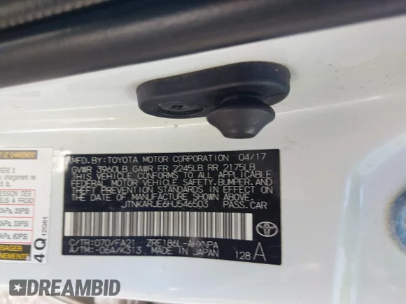 ✅ 2017 Toyota Corolla • VIN: JTNKARJE6HJ546503 • Lot: 44162531. Wystawiony na IAAI z przebiegiem 128 142 mil. Bezpłatny archiwum sprzedaży aukcyjnych z USA i szczegółowy raport historii pojazdu na DreamBid. Zdjęcie 9.