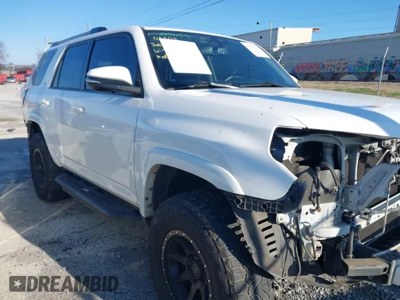 ✅ 2019 Toyota 4Runner SR5 • VIN: JTEBU5JR1K5721095 • Lot: 43982241. Listed on IAAI with 104,235 mi. Free auction sales archive from the USA and detailed vehicle history report at DreamBid. Image 1.